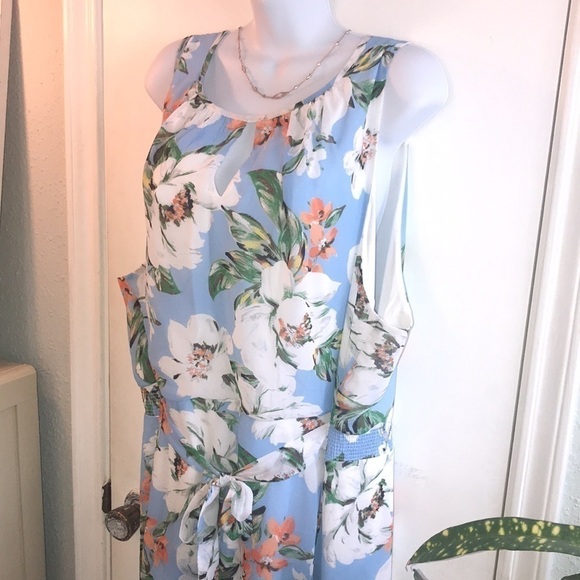 C Est. 1946 Floral Chiffon Sleeveless Maxi Dress Size 26/28 - Picture 5 of 14